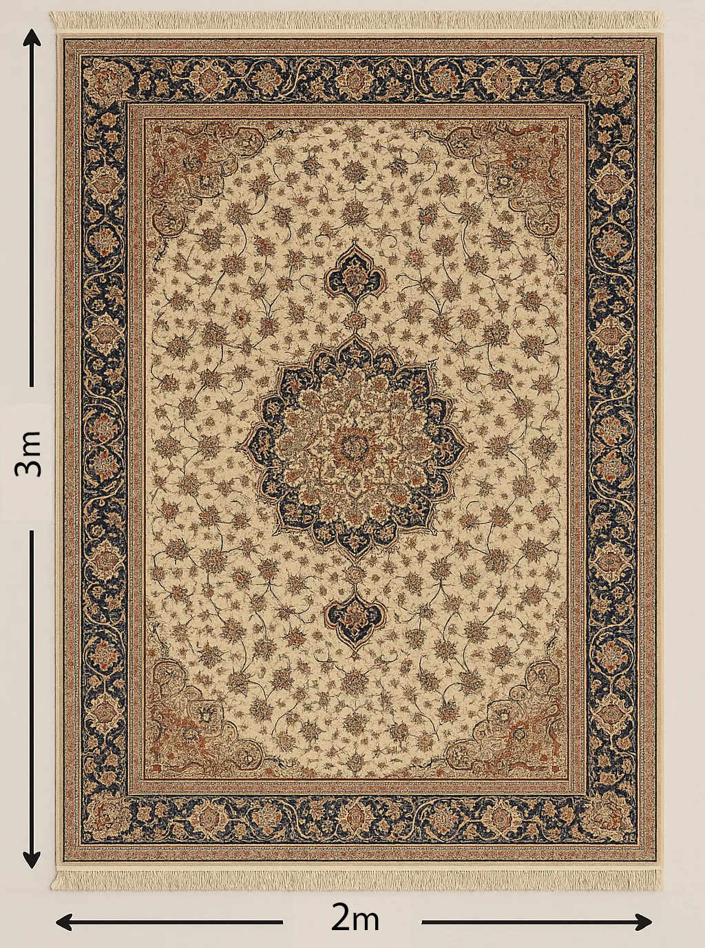 ابعاد فرش 6 متری چند در چنده